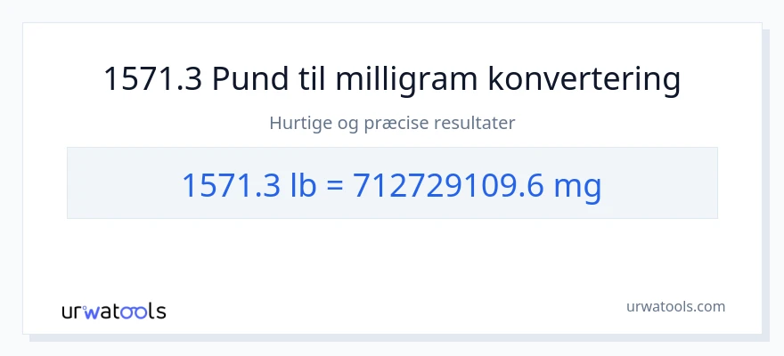 1571.3 Pund til milligram konvertering