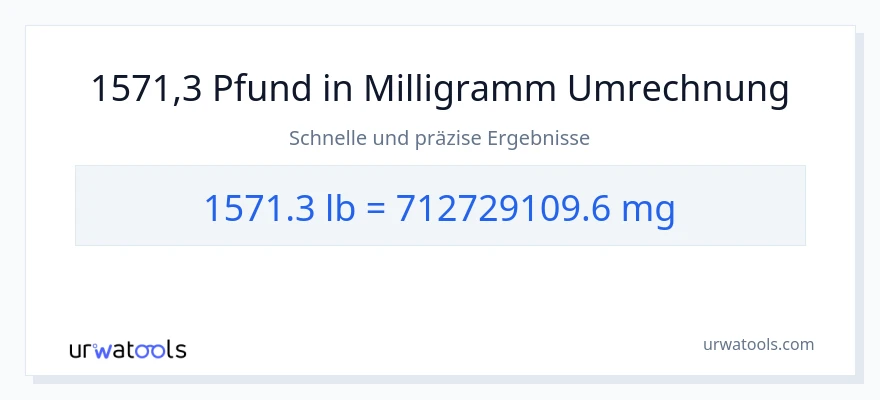 1571.3 Pfund zu Milligramm Umwandlung