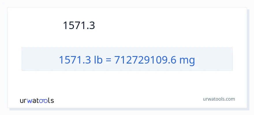 การแปลง 1571.3 ปอนด์ เป็น มิลลิกรัม