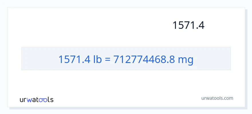 تبدیل 1571.4 پوند به میلی‌گرم