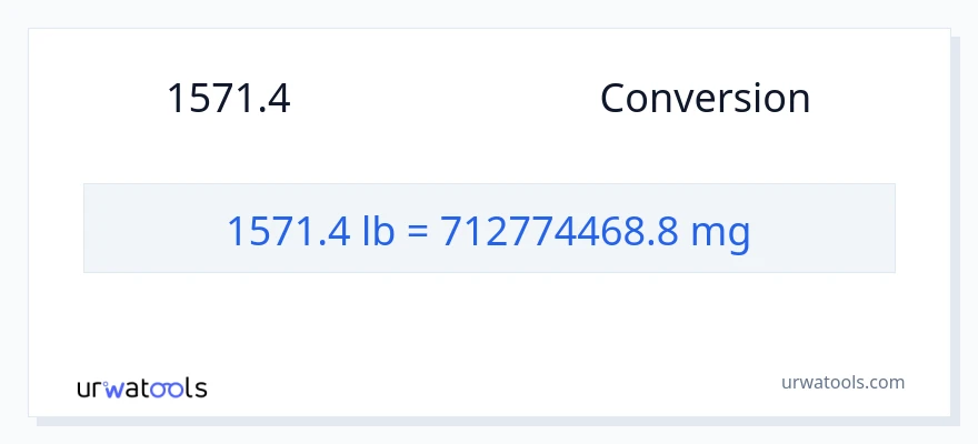 การแปลง 1571.4 ปอนด์ เป็น มิลลิกรัม