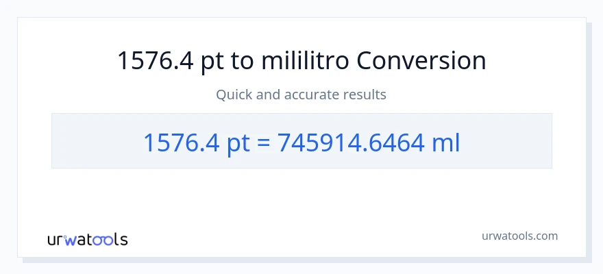 1576.4 Pints patungong mga mililitro na conversion
