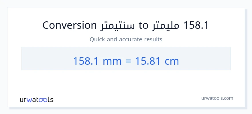التحويل من 158.1 مليمترات إلى سنتيمترات
