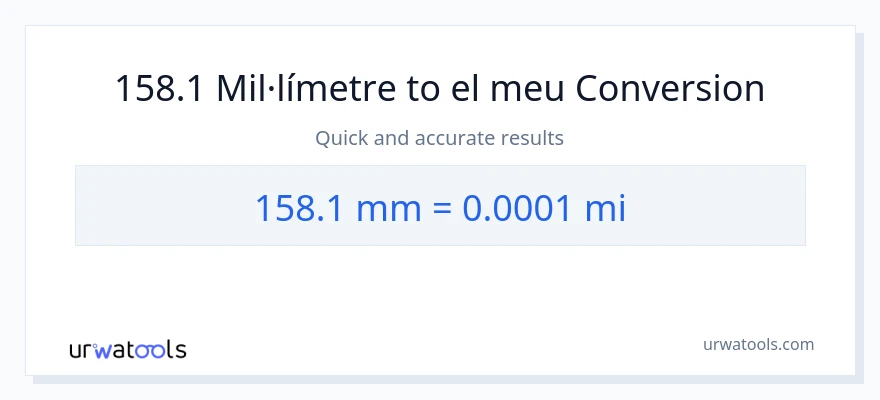 Conversió de 158.1 mil·límetres a milles
