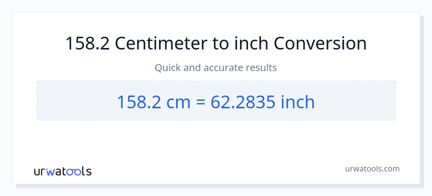 158.2 centimeters naar inches conversie