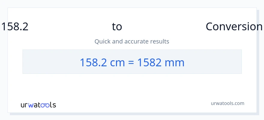158.2 സെന്റീമീറ്ററുകൾ ൽ നിന്ന് മില്ലിമീറ്റർ ലേക്ക് പരിവർത്തനം