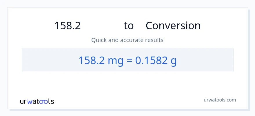 การแปลง 158.2 มิลลิกรัม เป็น กรัม
