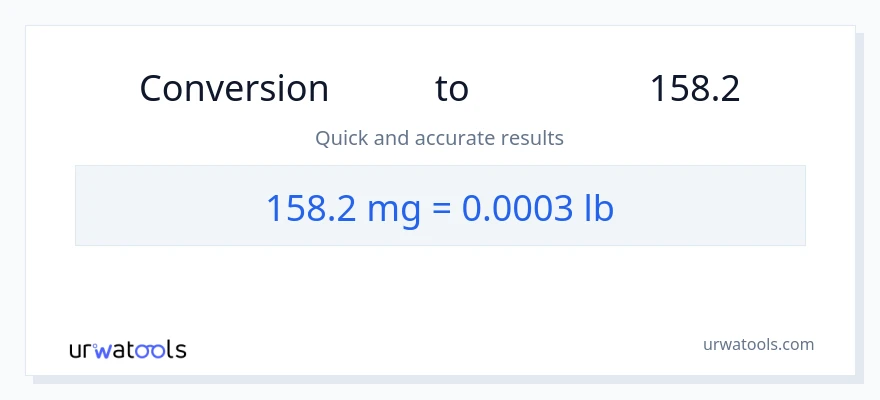 تبدیل 158.2 میلی‌گرم به Lbs