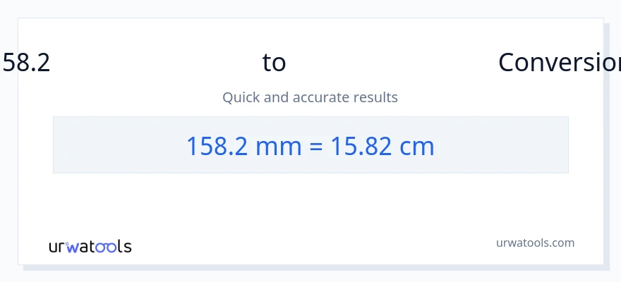 158.2 மில்லிமீட்டர்கள் இலிருந்து சென்டிமீட்டர்கள் வரை மாற்றம்