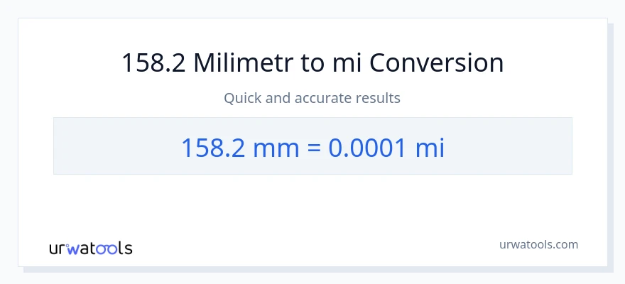 Konwersja 158.2 milimetry do mile
