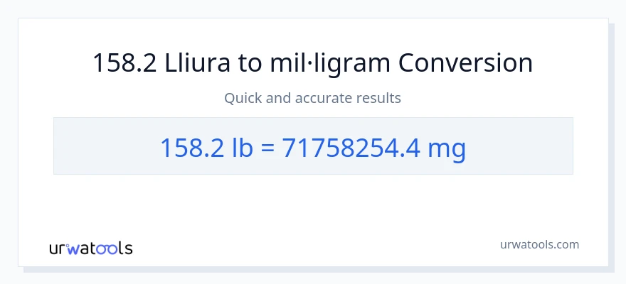 Conversió de 158.2 Lbs a mil·ligrams
