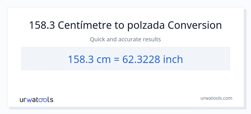 Conversió de 158.3 Centímetres a Polzades