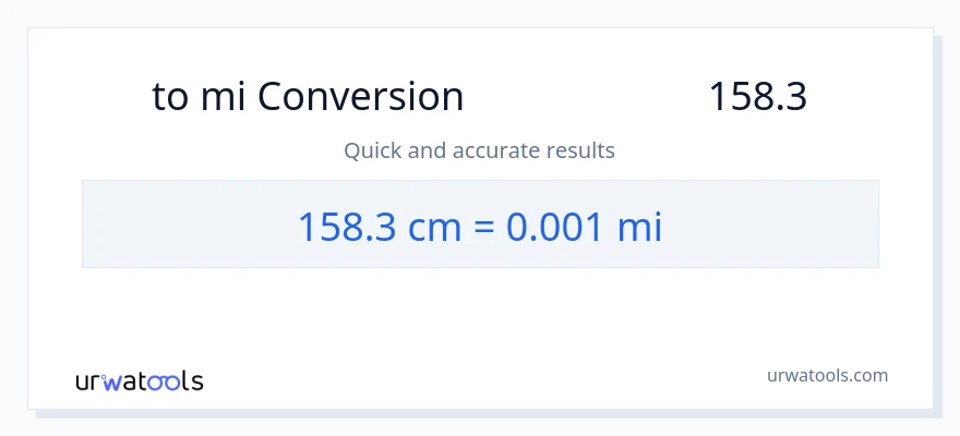 158.3 سینٹی میٹر سے میل کی تبدیلی