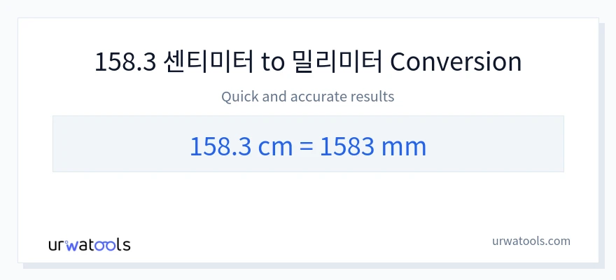158.3 센티미터에서 밀리미터으로의 변환