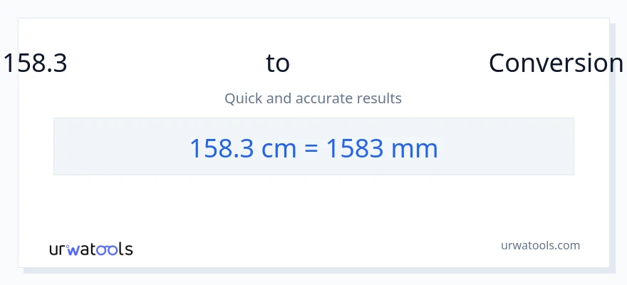 158.3 സെന്റീമീറ്ററുകൾ ൽ നിന്ന് മില്ലിമീറ്റർ ലേക്ക് പരിവർത്തനം