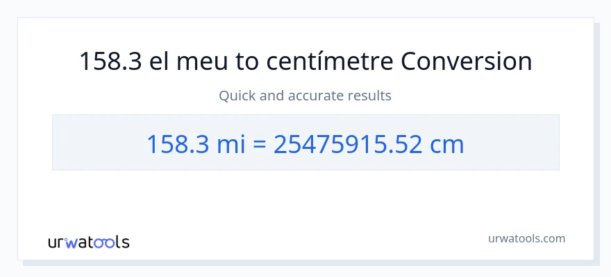 Conversió de 158.3 milles a Centímetres