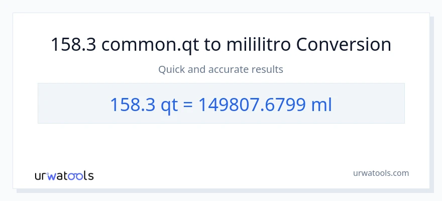 158.3 Quarts patungong mga mililitro na conversion