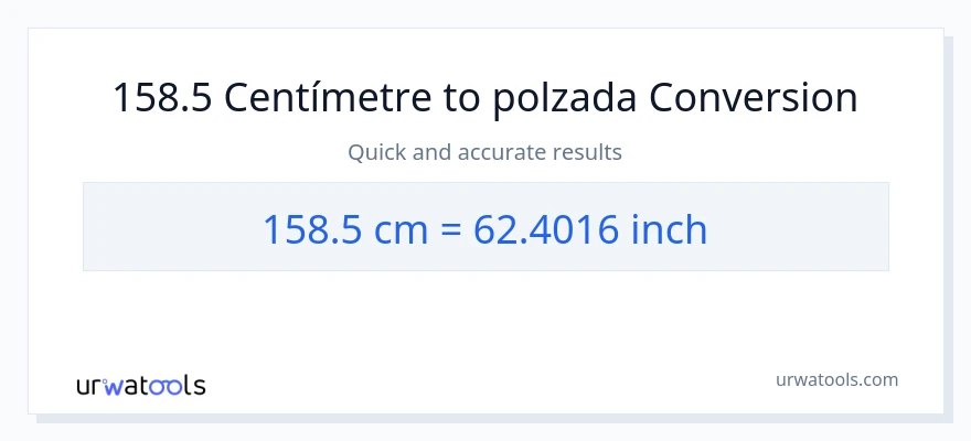 Conversió de 158.5 Centímetres a Polzades