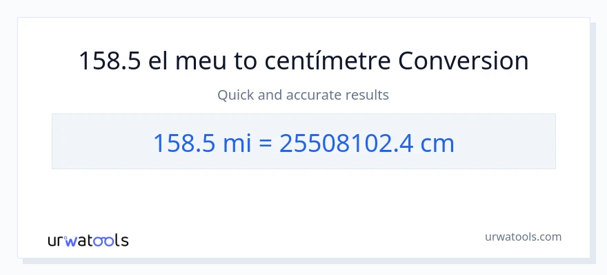 Conversió de 158.5 milles a Centímetres