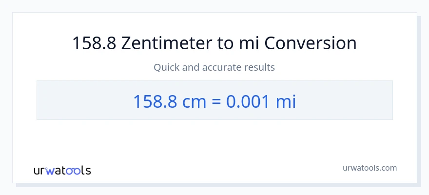 158.8 Zentimeter zu Meilen Umwandlung