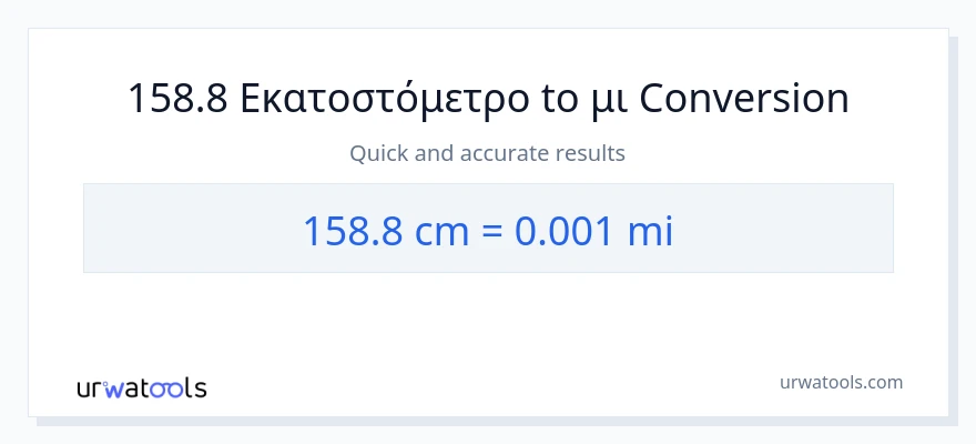 Μετατροπή 158.8 Εκατοστά σε μίλια