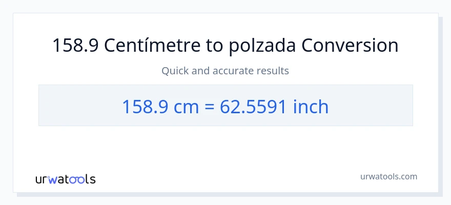 Conversió de 158.9 Centímetres a Polzades