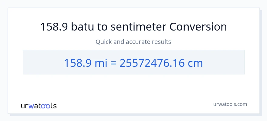 Penukaran 158.9 batu kepada Sentimeter