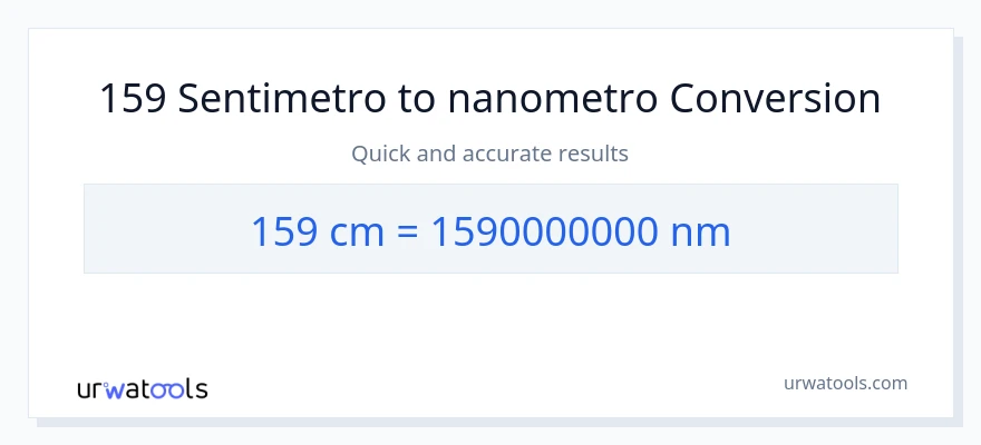 159 Mga Sentimetro patungong mga nanometer na conversion
