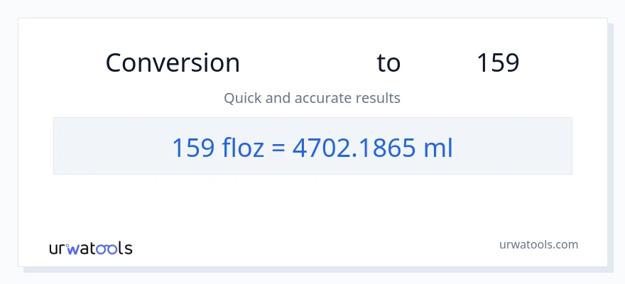 تبدیل 159 اونس مایع به میلی‌لیتر