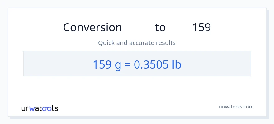 تبدیل 159 گرم به Lbs
