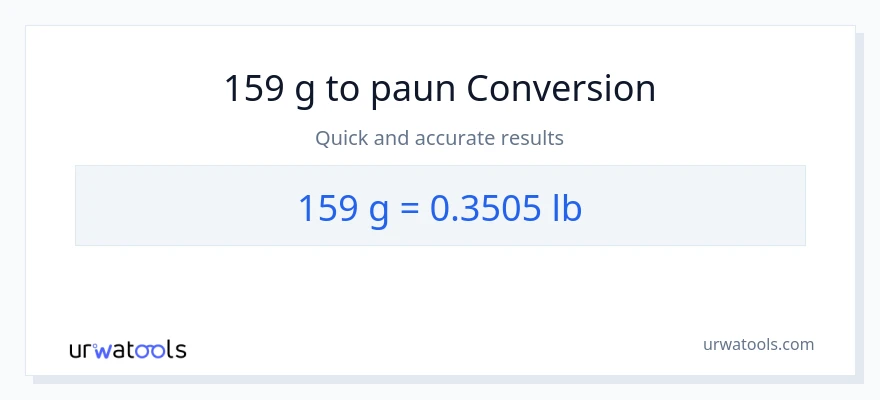 Penukaran 159 Gram kepada Lbs