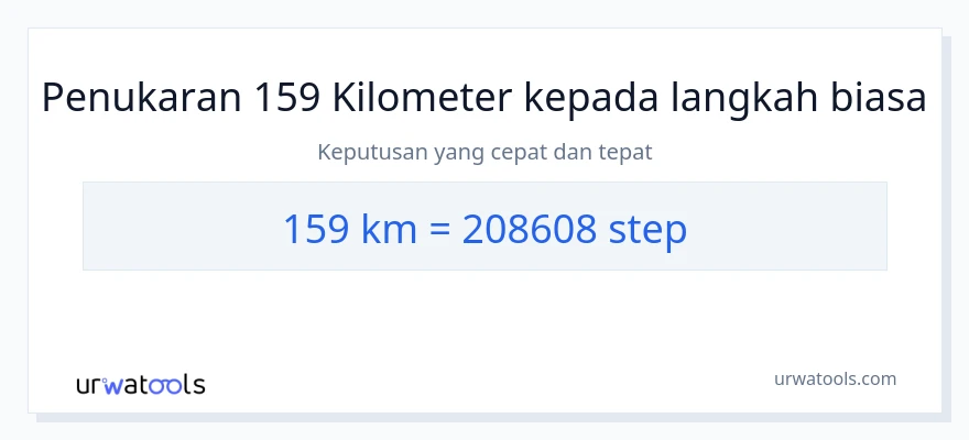 159 Kilometers to steps conversion
