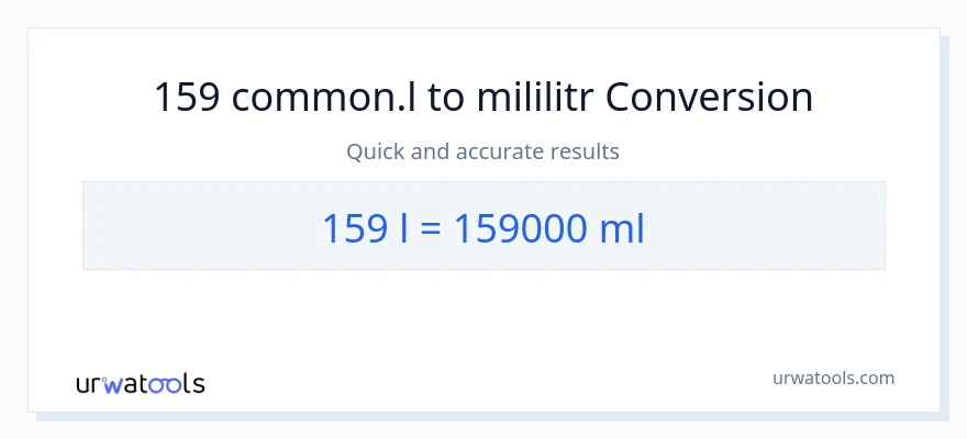 Konverze z Liters na mililitrů: 159