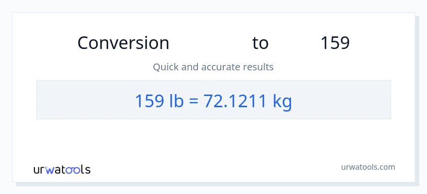 تبدیل 159 Lbs به کیلوگرم