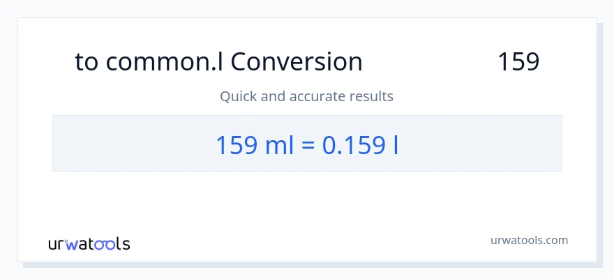 تبدیل 159 میلی‌لیتر به Liters