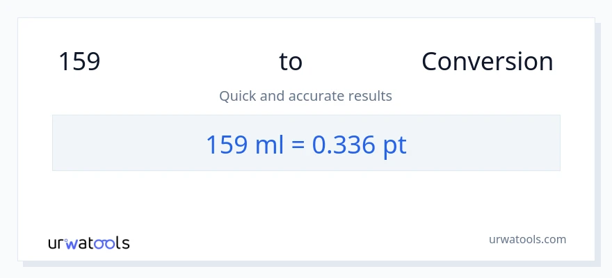 159 మిల్లీలీటర్లు నుండి Pints కు మార్పిడి