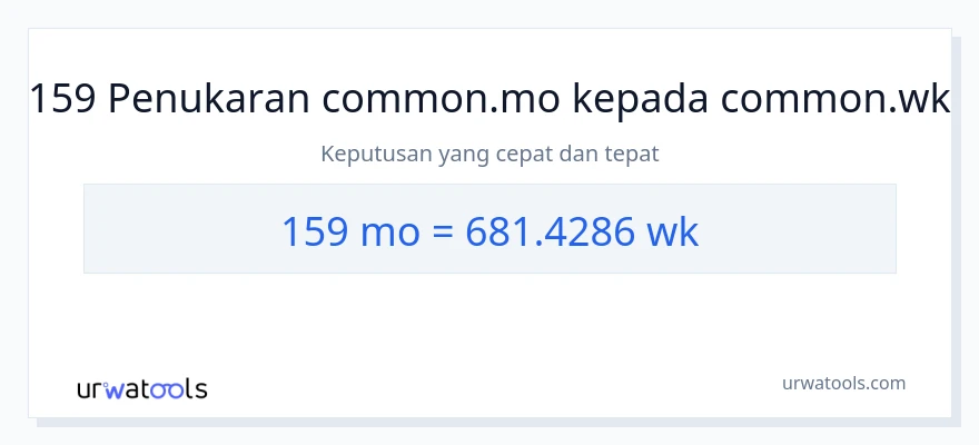 159 Months to Weeks conversion