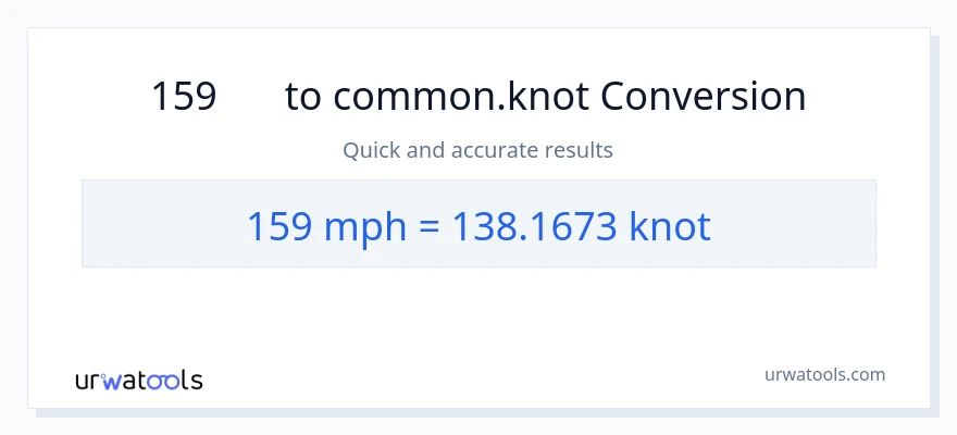 159 時速マイル から Knots への変換