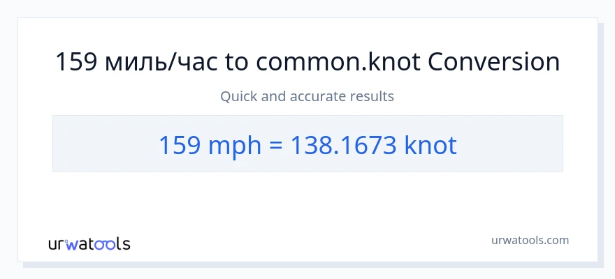 159 миль в час в Knots преобразование