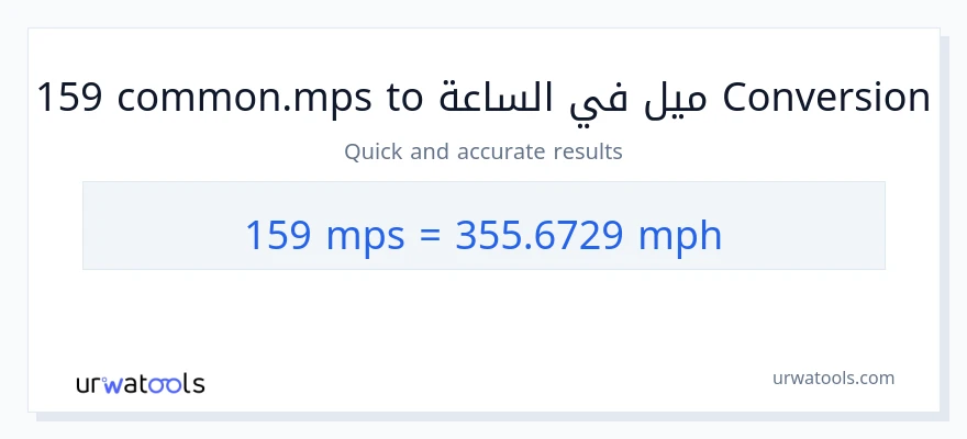 التحويل من 159 Meters Per Second إلى ميل في الساعة