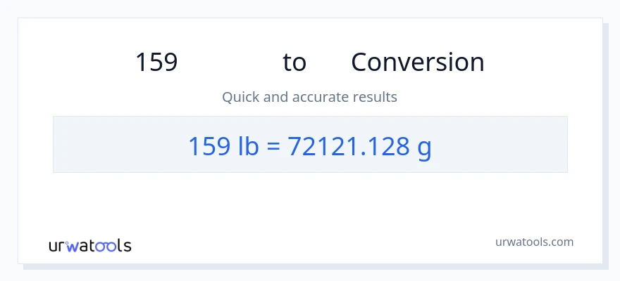 159 Lbs ൽ നിന്ന് ഗ്രാം ലേക്ക് പരിവർത്തനം