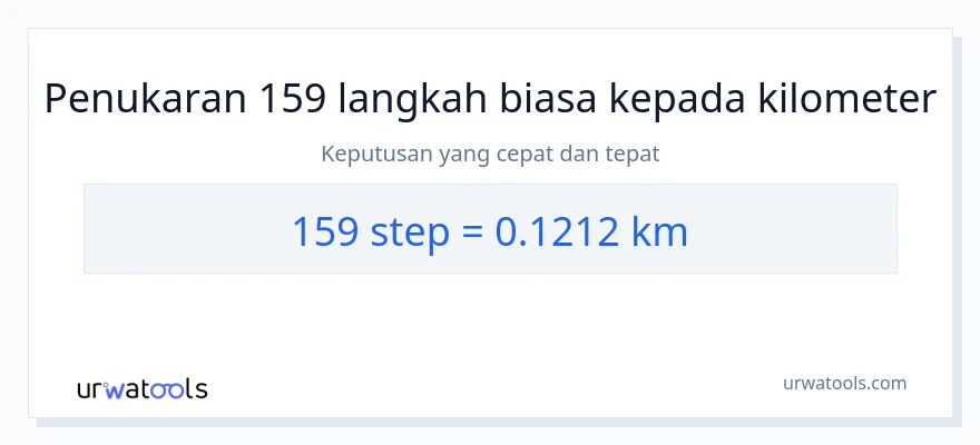 159 steps to Kilometers conversion