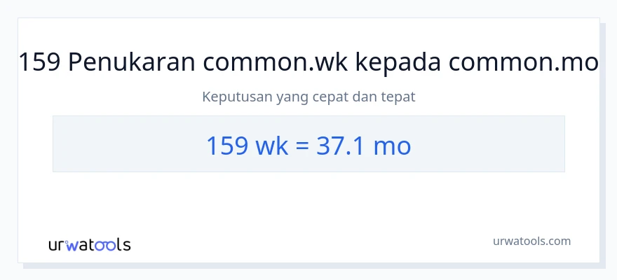 159 Weeks to Months conversion