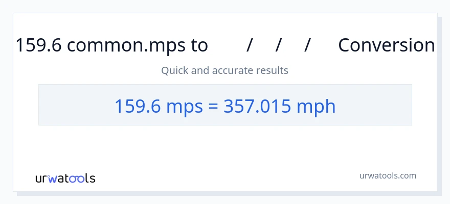 159.6 Meters Per Second ൽ നിന്ന് മണിക്കൂറിൽ മൈൽ ലേക്ക് പരിവർത്തനം