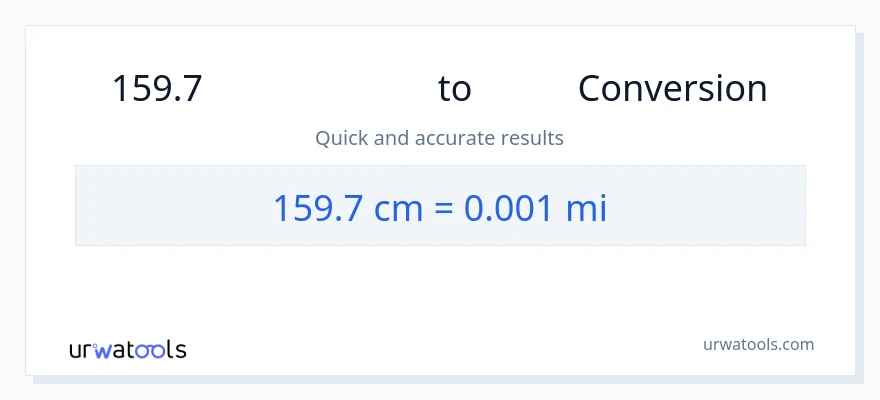 159.7 સેન્ટીમીટર થી માઇલ રૂપાંતર