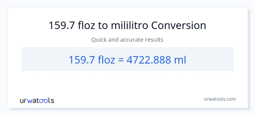 159.7 mga onsa ng likido patungong mga mililitro na conversion