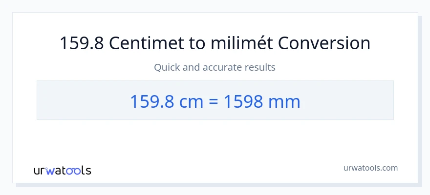 Chuyển đổi 159.8 Centimet sang milimét
