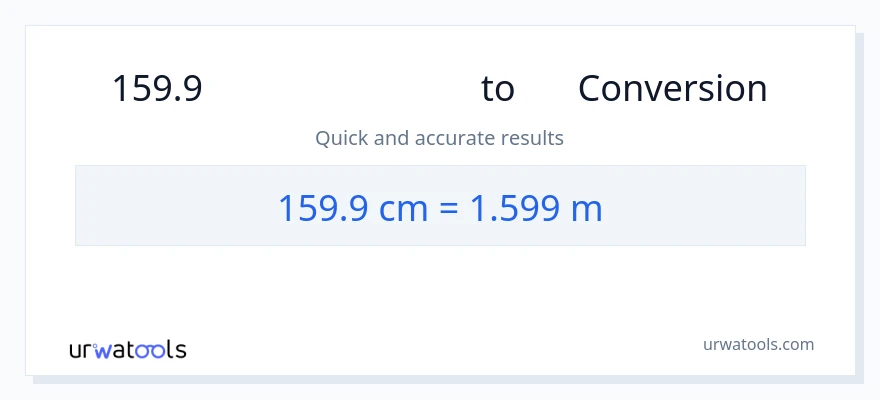 159.9 സെന്റീമീറ്ററുകൾ ൽ നിന്ന് മീറ്ററുകൾ ലേക്ക് പരിവർത്തനം