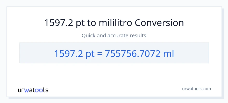 1597.2 Pints patungong mga mililitro na conversion