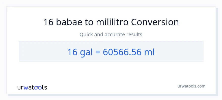 16 Mga galon patungong mga mililitro na conversion